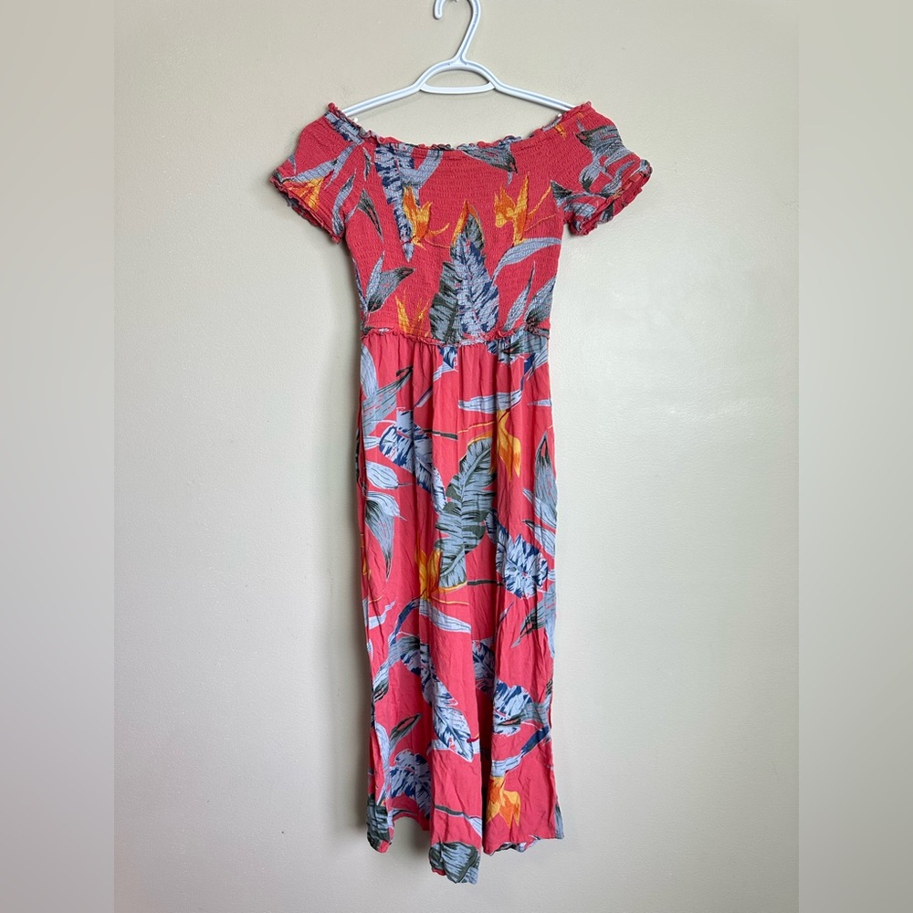 Patrons of Peace Red Tropical Floral Jumpsuit Size S • Boho Wide Leg Romper - Picture 7 of 7